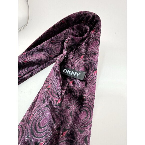 VTG ASSORTED LOT OF 3 - Purple Silk Ties Made in Italy - Abstract Retro Patterns - Picture 3 of 13